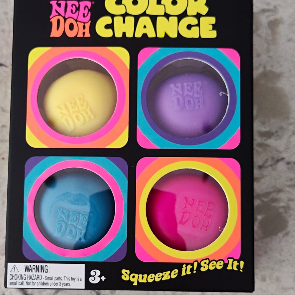 Nee Doh Color Change Squeeze Ball Set, Squeezable, Multicolor